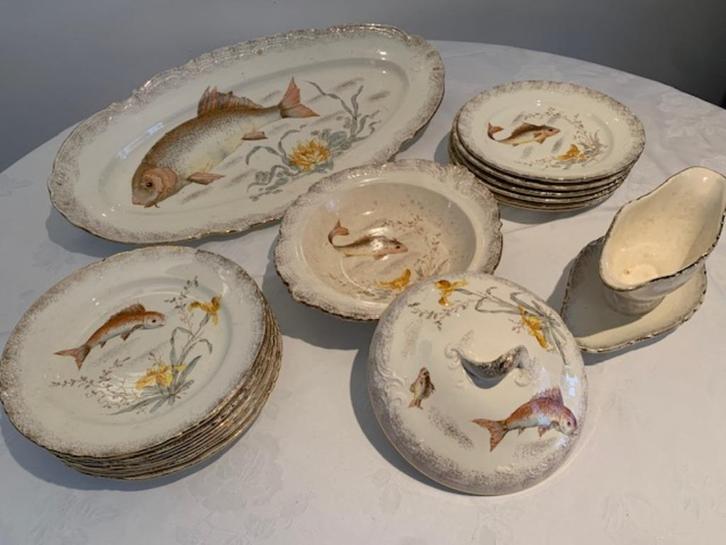 antiek imperial bonn visservies, Antiek en Kunst, Antiek | Servies compleet, Ophalen