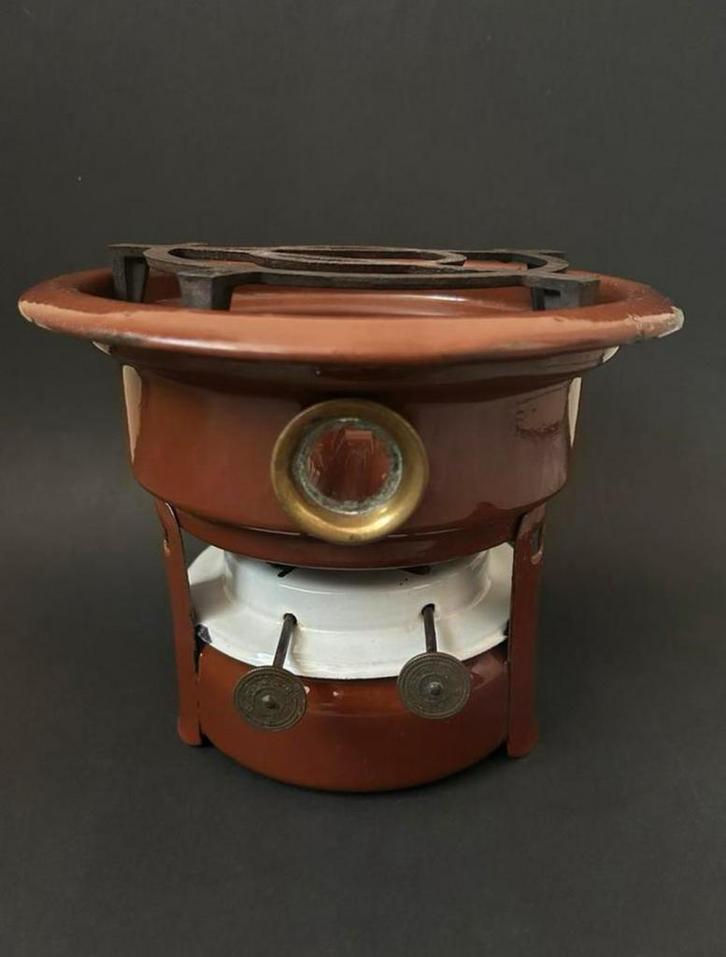 2-Pits Bruin Petroleumstel, Antiek en Kunst, Antiek | Emaille, Ophalen of Verzenden