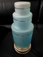 Set van 2 blauwe art deco lampen >1plafondlamp en 1 hanglamp, Ophalen, Gebruikt