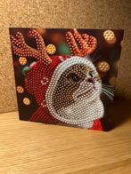 diamond painting kerstkaart kat kant en klaar, Ophalen of Verzenden, Nieuw, Kerst