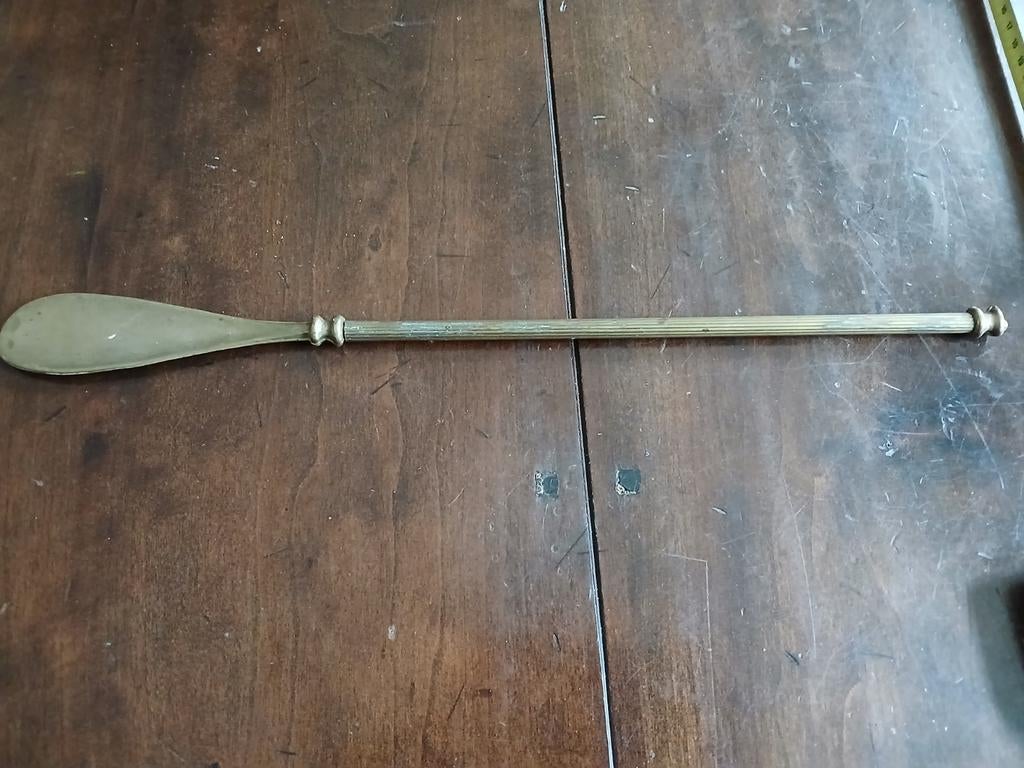 Vintage koperen schoenlepel, 39cm, Ophalen of Verzenden