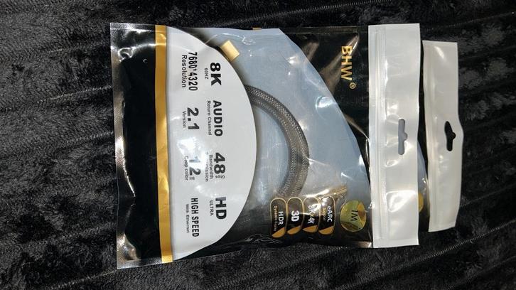 BHW 8K HDMI 2.1 Kabel 1m – 4K 120Hz / 8K 60Hz Gaming TV, Audio, Tv en Foto, Audiokabels en Televisiekabels, Nieuw, HDMI-kabel