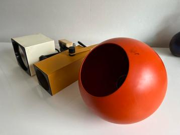 Vintage Set 3 PHILIPS Plafondrail Spots Oranje Oker Wit 70’s beschikbaar voor biedingen