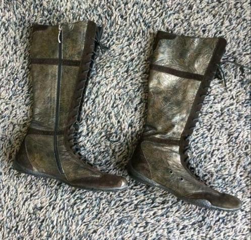 Footnotes veter laarzen met rits maat 40,5, Kleding | Dames, Schoenen, Zo goed als nieuw, Hoge laarzen, Bruin, Ophalen of Verzenden