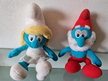 Orig,Vintage,GROTE SMURF+SMURFIN, label, 30 cm, Igst! a.... beschikbaar voor biedingen