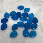 Jade facet kraal druppel blauw 20x15mm (17stuks), Nieuw, Kraal, Ophalen of Verzenden