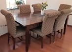 Mooie koloniale eethoek - tafel met 6 stoelen, Huis en Inrichting, Tafels | Eettafels, Ophalen, Gebruikt, 200 cm of meer, 50 tot 100 cm