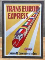 Litho Trans Europ Express NS Spoorwegen Poster in Lijst, Antiek en Kunst, Verzenden