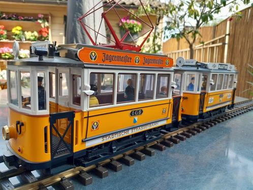 LGB 2035 en 3500 gele Tramset in zeer mooie staat en ovp, Hobby en Vrije tijd, Modeltreinen | Overige schalen, Gebruikt, Treinset