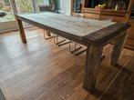 Massieve iepenhoute tafel, 200 cm of meer, 50 tot 100 cm, Gebruikt, Rechthoekig
