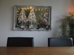 XXL 3D Kerst Schilderij met Kerstbomen Hert en Licht 117x78, Diversen, Kerst, Ophalen of Verzenden