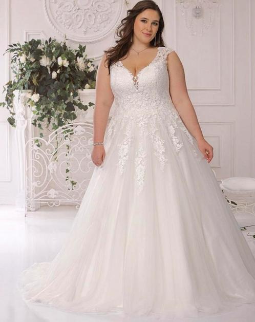 Romantische grote maat Direct leverbaaar, Kleding | Dames, Trouwkleding en Trouwaccessoires, Nieuw, Trouwjurk, Wit, Ophalen