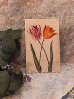 Botanische kaart. "Roze en oranje tulp- Nr. 4"., Verzenden, Nieuw