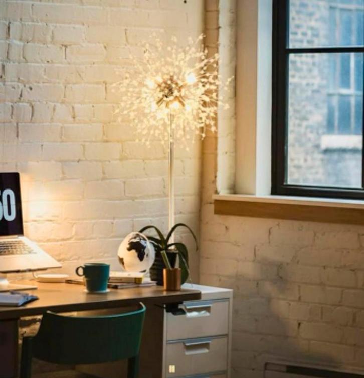 2x vloerlamp goud sprieten kristal modern, Huis en Inrichting, Lampen | Vloerlampen, Zo goed als nieuw, 100 tot 150 cm, Glas, Kunststof