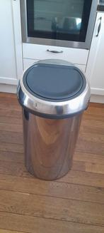 60L Brabantia Push Bin vuilnisbak, Rvs, Zo goed als nieuw, Ophalen