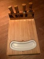 Kaasplank en setje kaasbestek, Ophalen of Verzenden, Zo goed als nieuw, Overige stijlen, Kop(pen) en/of Schotel(s)