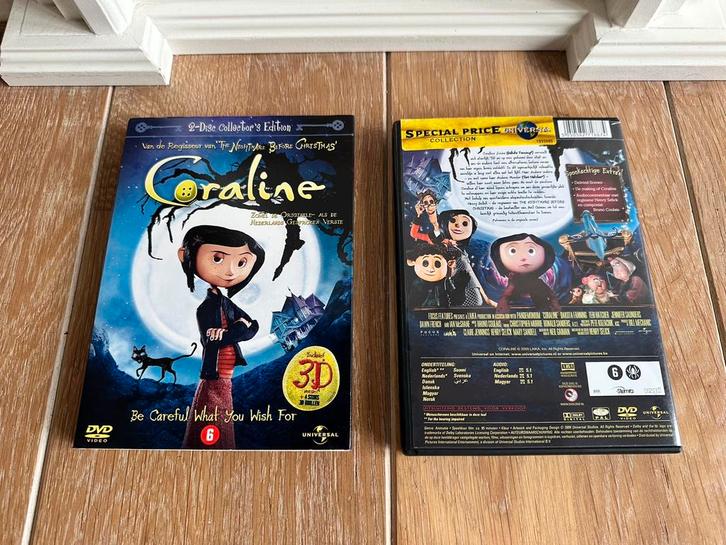 Coraline 2 disc Vollector’s Editie - incl. 3D versie!, Cd's en Dvd's, Dvd's | Tv en Series, Zo goed als nieuw, Alle leeftijden
