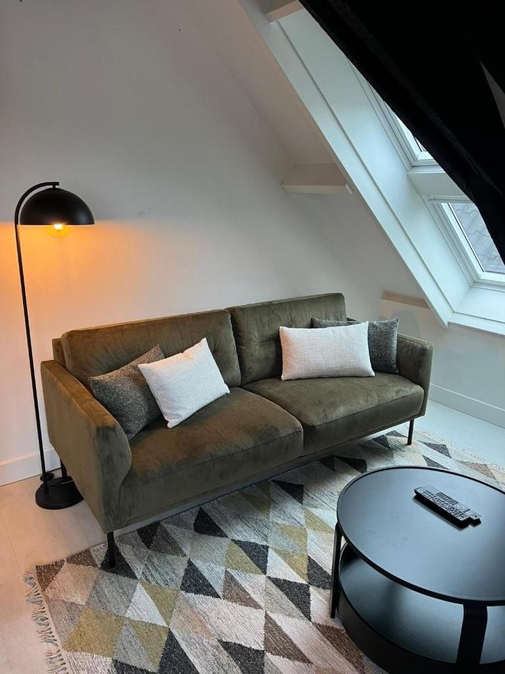 3-zits bank + poef, Huis en Inrichting, Banken | Bankstellen, Nieuw, Rechte bank, Driepersoons, 150 tot 200 cm, 75 tot 100 cm