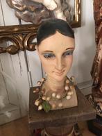 Houten Madonna/ Staakmadonna hoofd/, Antiek en Kunst, Ophalen of Verzenden