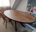 Zware mangohouten ovale eettafel 6-8 personen, 250 x 130 cm, Ophalen, 100 tot 150 cm, 200 cm of meer, Zo goed als nieuw
