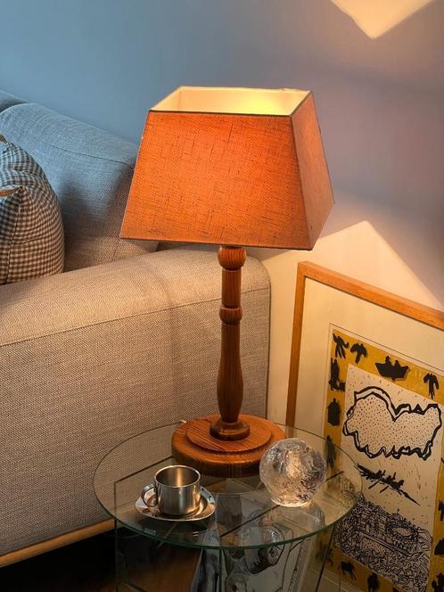 Vintage rare IKEA pine wood table lamp, Huis en Inrichting, Lampen | Tafellampen, Zo goed als nieuw, 50 tot 75 cm, Hout, Ophalen of Verzenden