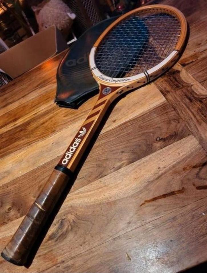 Vintage Adidas Nastase Competition Tennisracket, Sport en Fitness, Tennis, Gebruikt, Racket, Adidas, L3, Ophalen of Verzenden