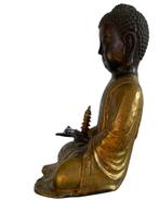 Antiek Nepalese Vuurvergulde Boeddha met Kristal en Stupa –, Ophalen of Verzenden, Gebruikt