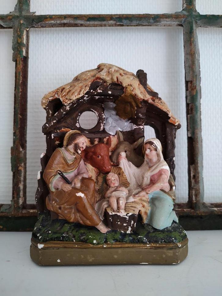 Kerststal met figuren, Antiek en Kunst, Curiosa en Brocante, Ophalen of Verzenden