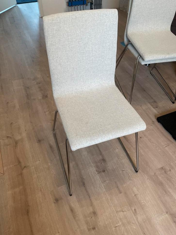 IKEA VOLFGANG stoelen - 3 stuks, lichtgrijs, Huis en Inrichting, Stoelen, Zo goed als nieuw, Drie, Stof, Grijs, Ophalen
