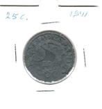 25 Cent 1941 zink, Postzegels en Munten, Munten | Nederland, Ophalen of Verzenden, Koningin Wilhelmina, 25 cent, Losse munt