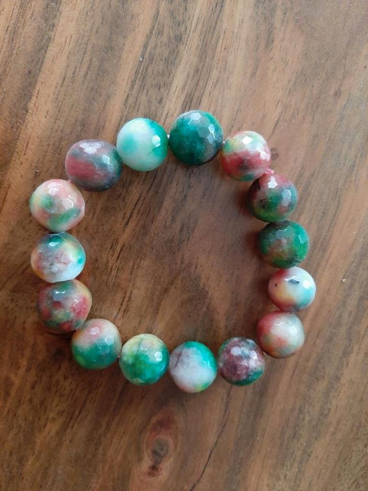 Nieuw!Prachtige AMAZONIET armband/1 kraal is 1,5 cm, Sieraden, Tassen en Uiterlijk, Armbanden, Nieuw, Overige materialen, Met edelsteen