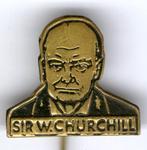 Sir W. Churchill zwart op koper speldje ( R_083 ), Verzamelen, Speldjes, Pins en Buttons, Verzenden, Nieuw, Figuurtje, Speldje of Pin