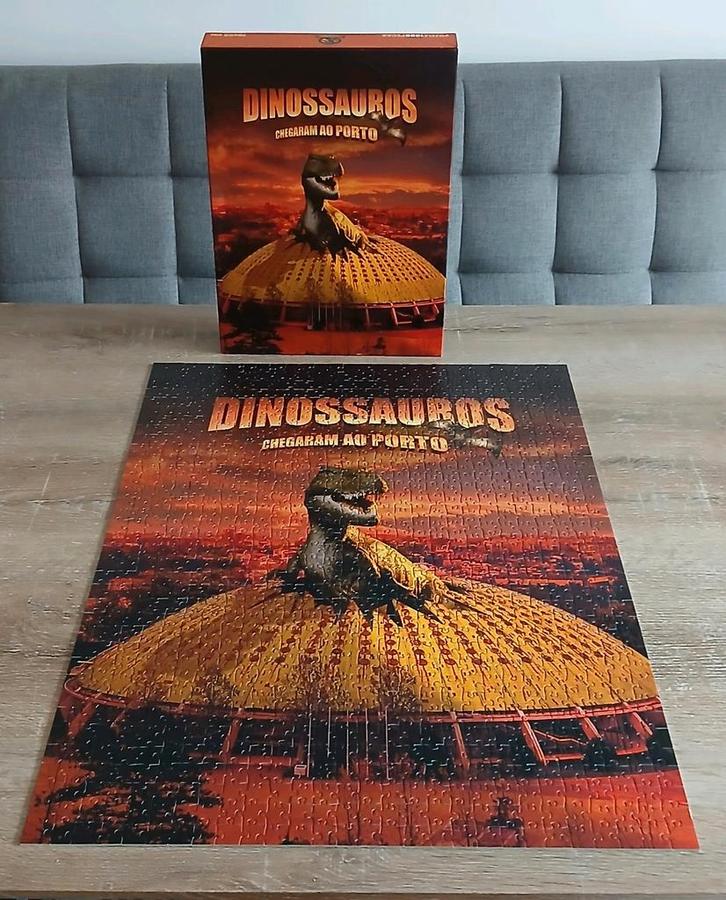 1000 puzzle dino t-rex dinossauros chegaram ao porto puzzel, Hobby en Vrije tijd, Denksport en Puzzels, Zo goed als nieuw, Legpuzzel
