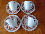 4 cappuccino koffie kop en schotel FAIR TRADE NIEUW! Retro, Nieuw, Ophalen of Verzenden, Overige stijlen, Kop(pen) en/of Schotel(s)