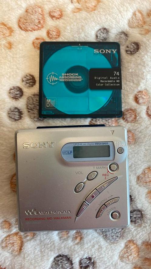 Sony mini disk speler/recorder (MZ-R500) met minidisk, Audio, Tv en Foto, Walkmans, Discmans en Minidiscspelers, Minidisc-recorder