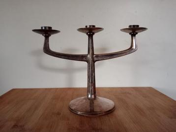 Art Nouveau Bruckmann 3-arms kandelaar verzilverd beschikbaar voor biedingen