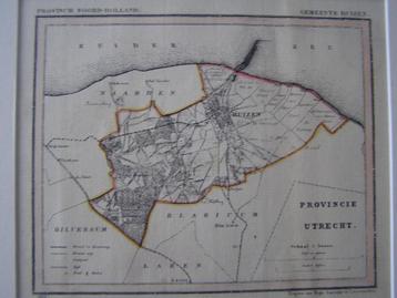 Kuyper landkaartje gem. Huizen uit 1867 (NH) veel details