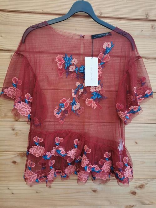 ZARA geborduurde blouse mt. XS-S, Kleding | Dames, Blouses en Tunieken, Nieuw, Maat 36 (S), Overige kleuren, Verzenden
