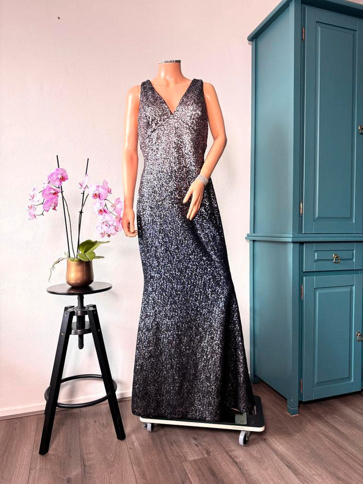 STEPS lange jurk maat 40 - pailletten - blauw - grijs, Kleding | Dames, Gelegenheidskleding, Zo goed als nieuw, Galajurk, Maat 38/40 (M)
