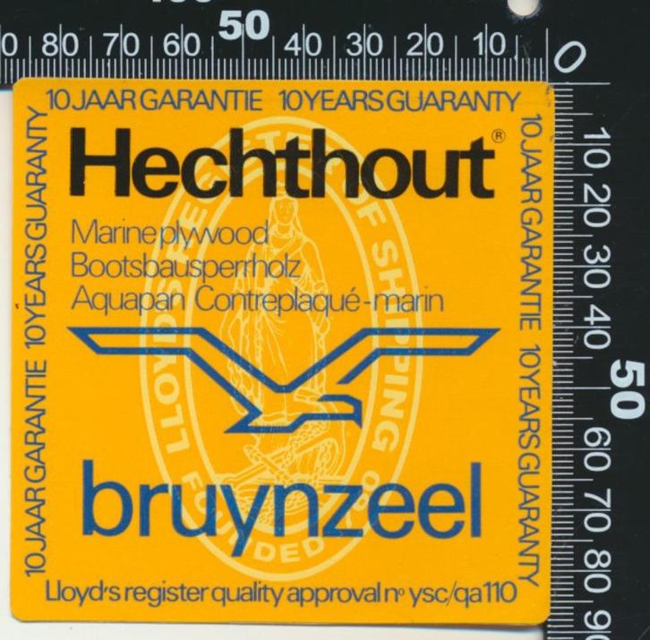 Sticker: Bruynzeel - Hechthout, Verzamelen, Stickers, Zo goed als nieuw, Bedrijf of Vereniging, Ophalen of Verzenden