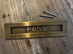 Brievenbus ‘POST’ messing, antiek brons look, Tuin en Terras, Brievenbussen, Ophalen of Verzenden, Nieuw, Overige materialen, Brievenbusklep