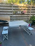 Camping picknicktafel aluminium, Caravans en Kamperen, Kampeermeubelen, Ophalen, Gebruikt, Campingtafel