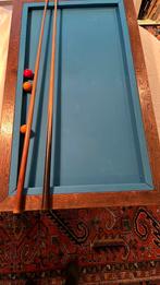 Tafelbiljart te koop met 2 keus en 3 ivoren biljartballen, Ophalen, Gebruikt, Biljarttafel