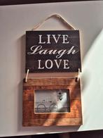 Houten Fotolijst 'Live Laugh Love', Ophalen of Verzenden