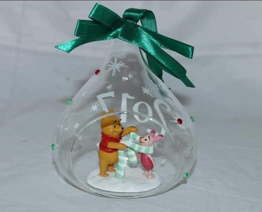 Disney Sketchbook Winnie and Piglet kerst ornament glas 2017, Ophalen of Verzenden, Winnie de Poeh of vrienden, Zo goed als nieuw