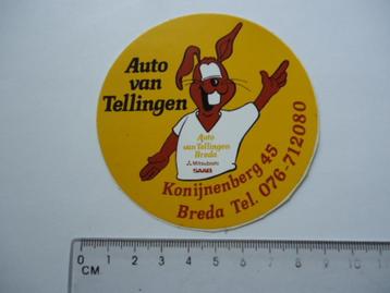 sticker oud SAAB SEALER auto Van Tellingen mitsubishi garage beschikbaar voor biedingen