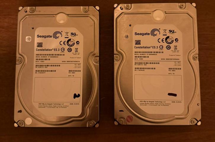 seagate constellation es3 | st1000nm0023 | 1Tb hdd | 2 Stuks, Computers en Software, Harde schijven, Zo goed als nieuw, Server