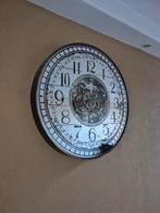 Wandklok met draaiende tandwielen, Huis en Inrichting, Ophalen, Zo goed als nieuw, Wandklok