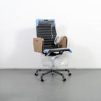 1x Vitra Eames EA 119 Bureaustoel Zwart Leer - Chroom