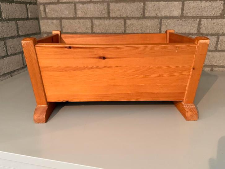 Houten Poppenbedje - Grenen, Kinderen en Baby's, Speelgoed | Poppen, Gebruikt, Babypop, Ophalen